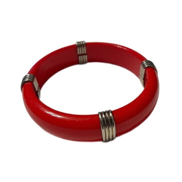 Red Resin Bangle Bracelet - Picture 1 of 1